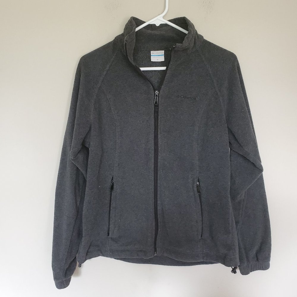 Columbia gray fleece zip up jacket Medium